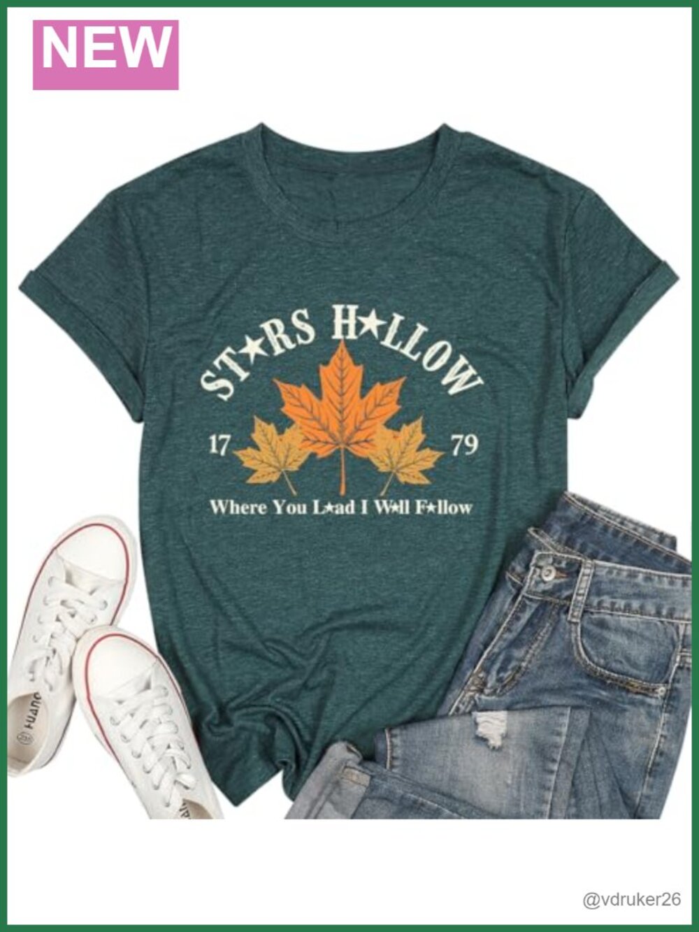 Women's Fall Leaf Graphic T-Shirt Short Sleeve Cotton Blend Tee
